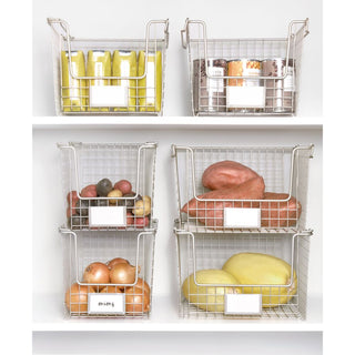 iDesign Classico Stackable Basket 12" x 10" x 7.75" in Matte Satin