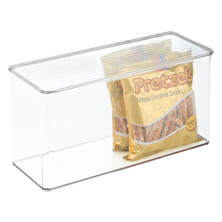 iDesign Kitchen Binz Stackable Box 5.5" x 13.3" x 7" in Clear