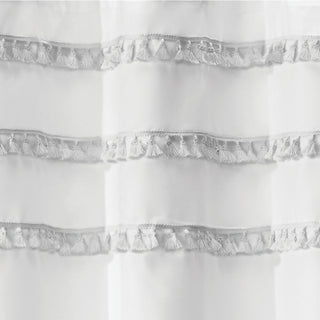 Tassel Shower Curtain White/Gray