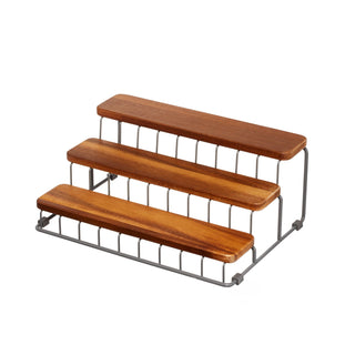 iDesign Acacia Wood and Wire Tier Organizer