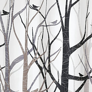 Forest Shower Curtain Gray/Black - iDesign-shower curtain
