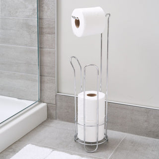 iDesign Classico Roll Stand Plus in Chrome - iDesign-Toilet Tissue Reserve+