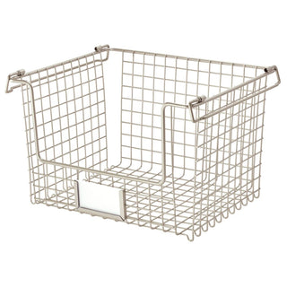 iDesign Classico Stackable Basket 12" x 10" x 7.75" in Matte Satin - iDesign-Baskets