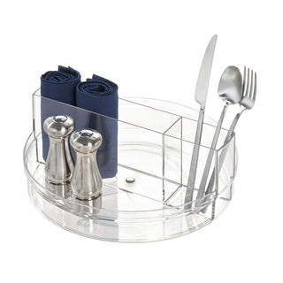 iDesign Crisp Tableware Turntable made with 100% Recycled Clear Plastic - iDesign-Napkin Holder
