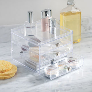 iDesign Drawers - 3 Drawer Slim in Clear - iDesign-Drawers