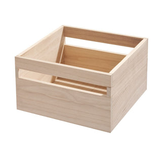 iDesign EcoWood Natural Paulownia Wood Storage Bin with Handles - iDesign-Bin