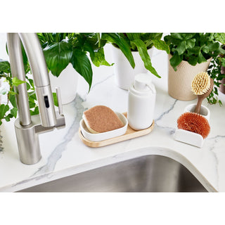 iDesign Euro Kitchen Sink Mat, White PVC, 11 x 12.5 In