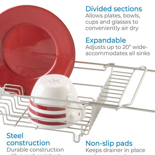 iDesign Classico Over Sink Dish Drainer in Satin