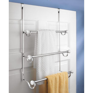 York Over Shower Door Towel Rack 3 White/Chrome