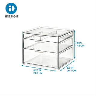 Tall Plastic Cosmetic 3-Drawer Organizer