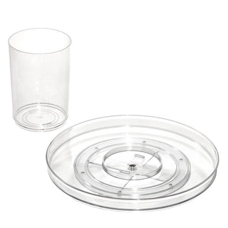 11" Lazy Susan Spinning Cosmetic Organizer with Removable Cup