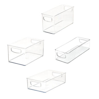 RPET Linus Cabinet/Pantry Bins (Set of 4) Clear