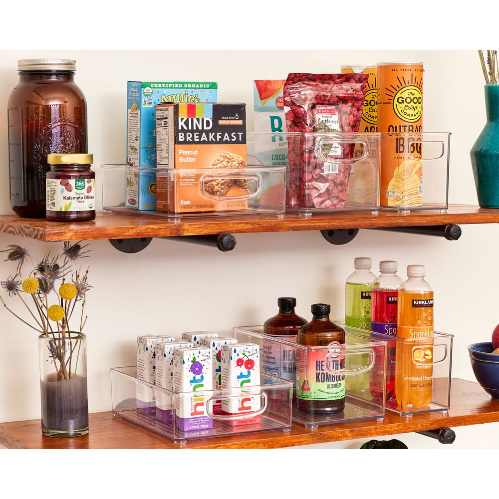 Mdesign Linus Plastic Kitchen Food Storage Organizer Bin With