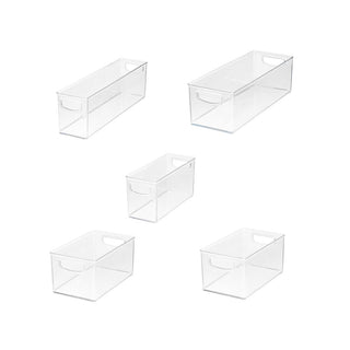 iDesign Linus 5-Piece Stackable Kitchen Organizer Bin Set