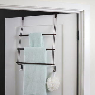 Classico Over Shower Door Towel Rack 3 Bronze