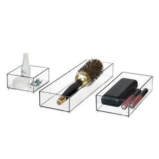 RPET Onyx Stack & Slide Organizers (Set of 3) Clear