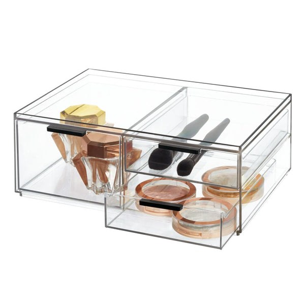 Idesign Onyx 3-drawer Tall Desk Organization Set Clear : Target