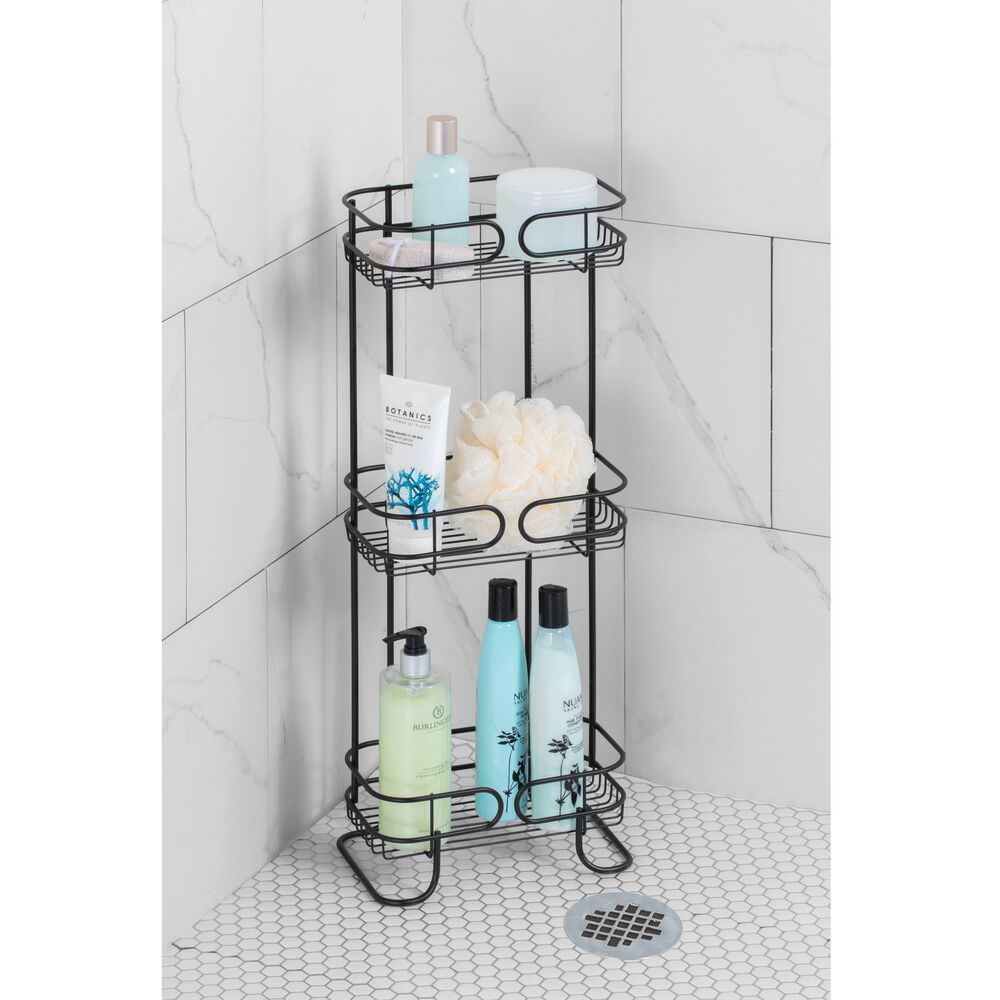 iDesign Neo 3-Tier Bath Shelf Shower Organizer, Silver