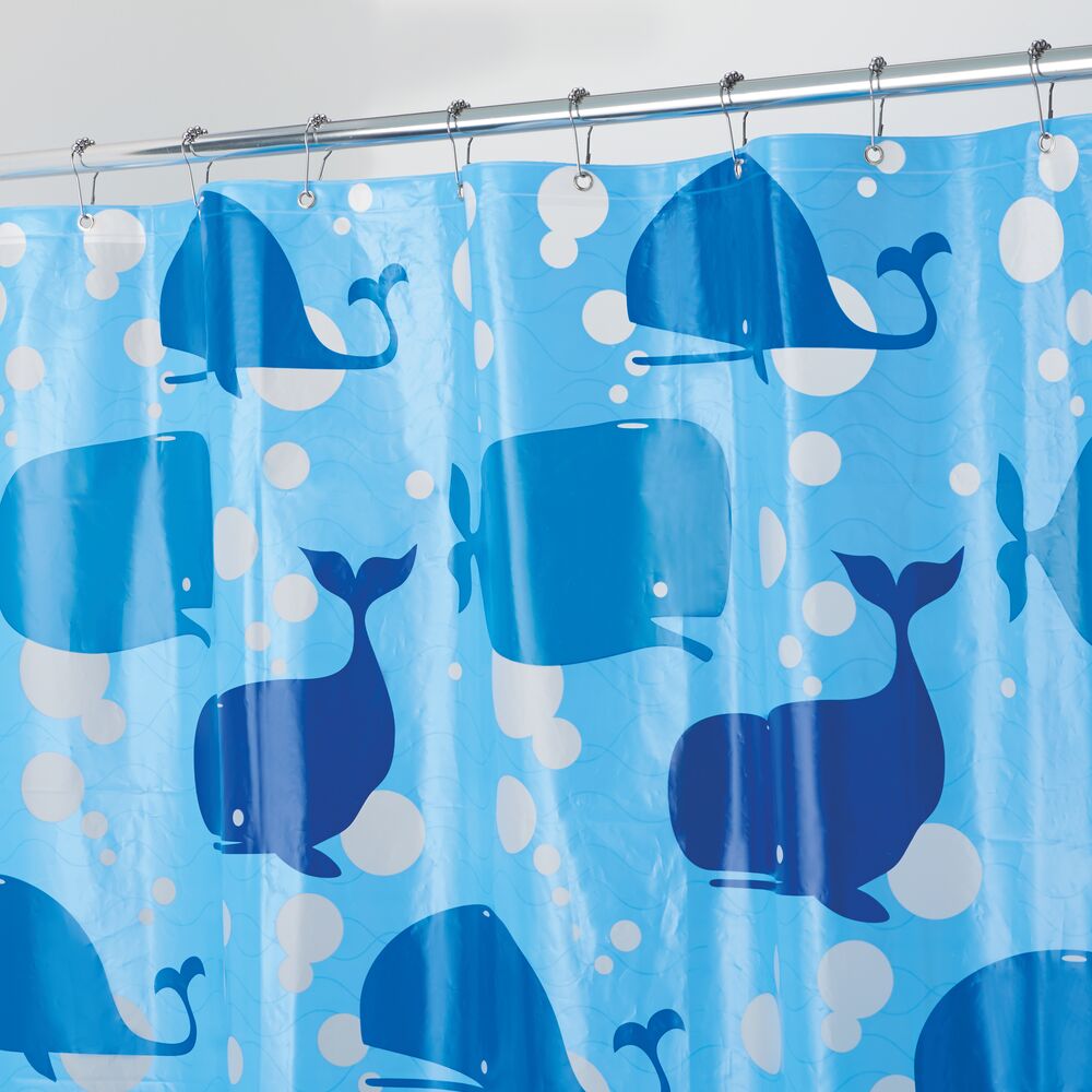 Moby PEVA Shower Curtain Blue