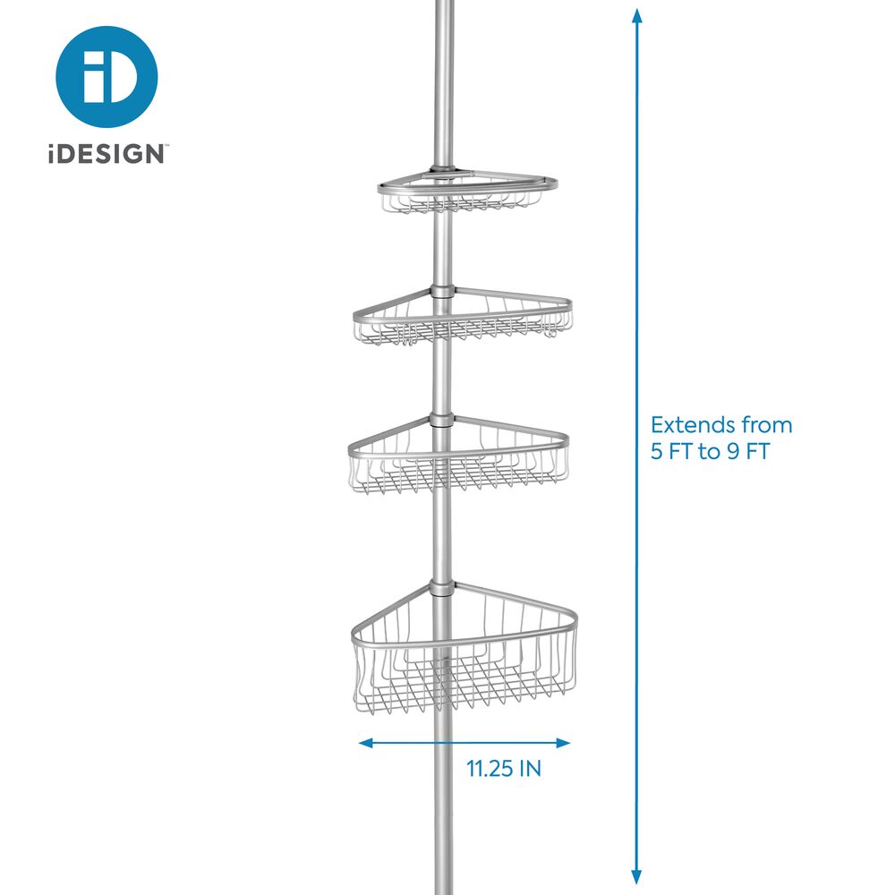 2-Tier Shower Shelves for Tile Walls Corner Shower Basket Silver NO  DRILLING