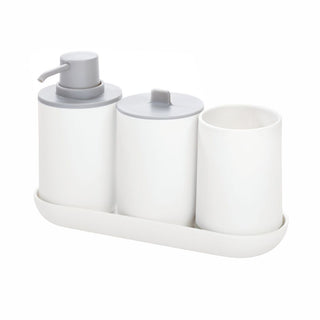 iDesign Cade Bath Accessories (Set of 4) in White and  Gray