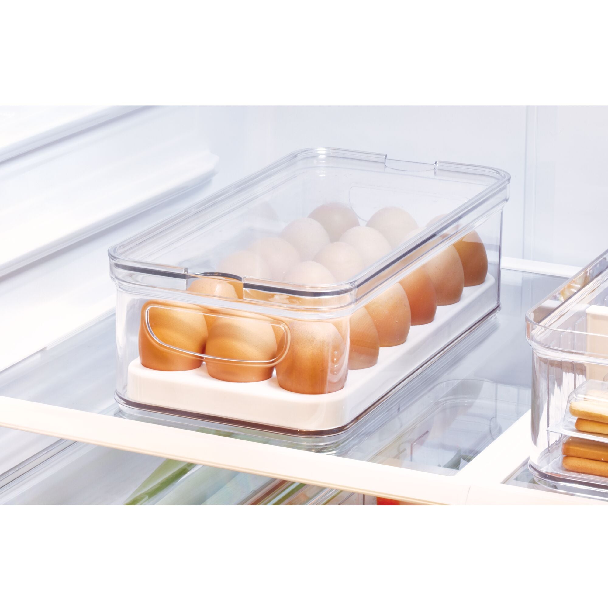 Refrigerator Clear Plastic Drawer Egg Storage Bin, Durable Hanging