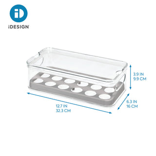 iDesign Crisp BPA-Free Stackable Refrigerator Egg Bin Recycled Plastic