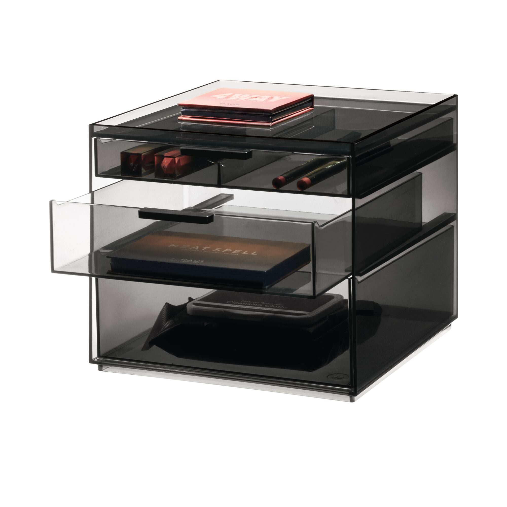 iDesign Clear Clarity Stacking 3 Drawer Organizer for Vanity