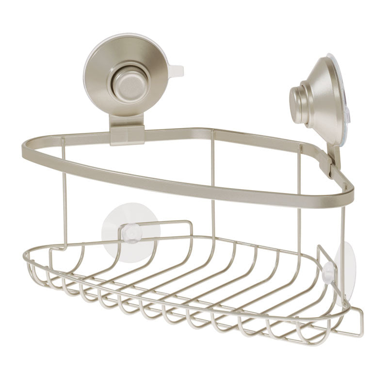 Idesign Everett Push Lock Shower Suction Corner Basket Satin : Target