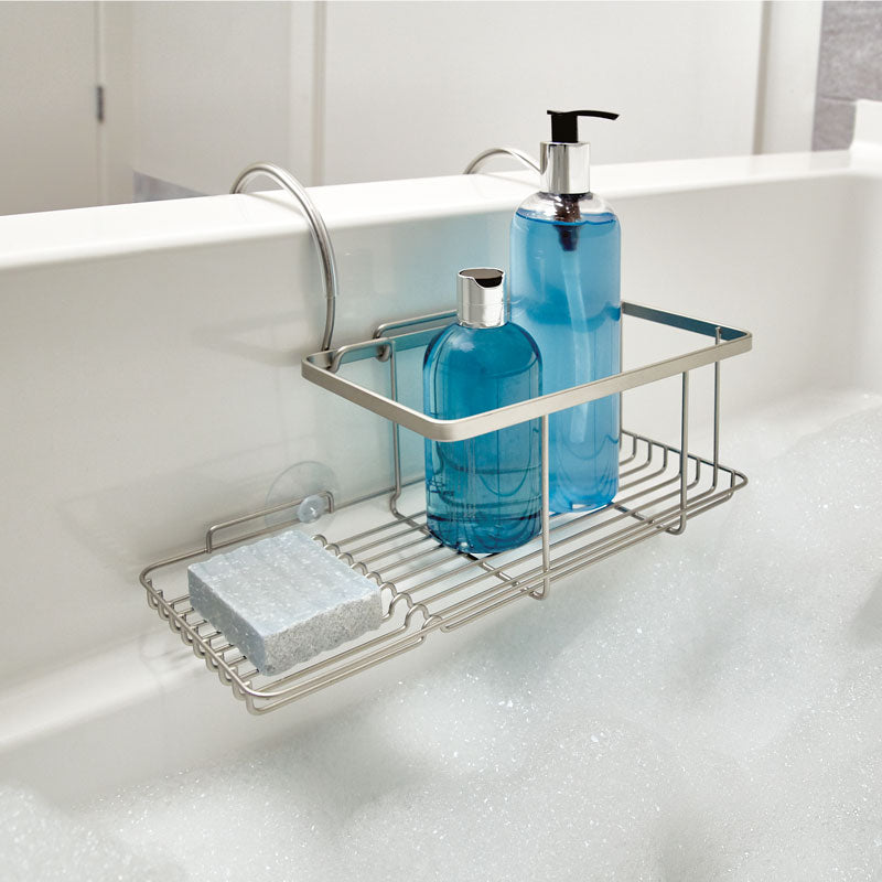iDesign Everett Matte Black Push-Lock Suction Shower Soap Holder