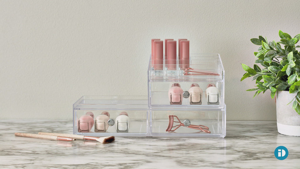 3-Drawer Plastic Organizer, Compact Vanity Organization Set, Clear – iDesign