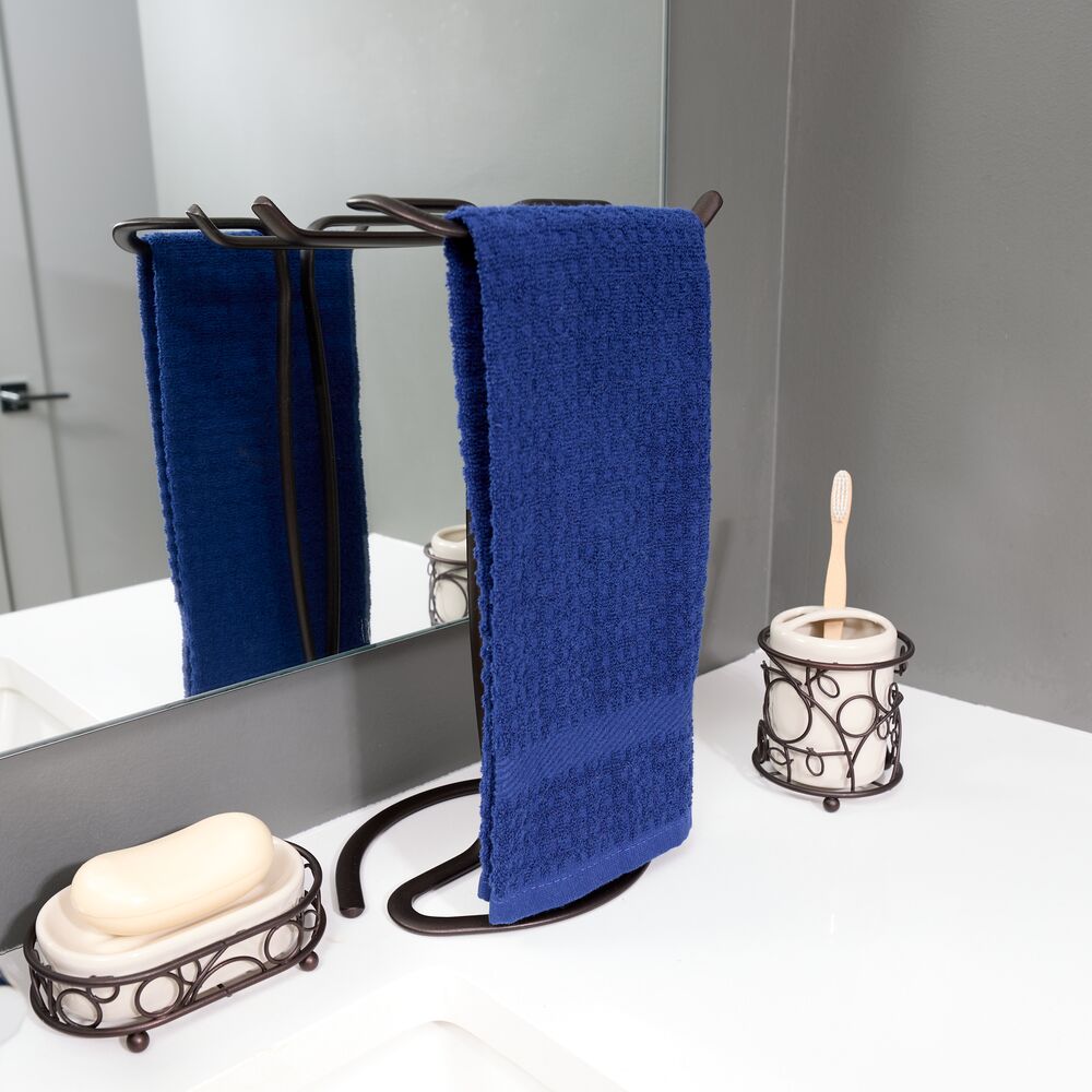 Interdesign Vine Over-the-Cabinet Kitchen Dish Towel Bar Holder - Bronze