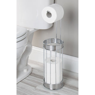 Bruschia Roll Reserve Plus Chrome/Brushed SS - iDesign-Toilet Tissue Reserve+