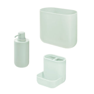 Cade Bath Accessories (Set of 3) Green Tint - iDesign-Bath Accessories Set