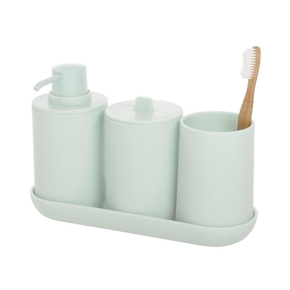 Cade Bath Accessories (Set of 4) Green Tint - iDesign-Pump Caddy