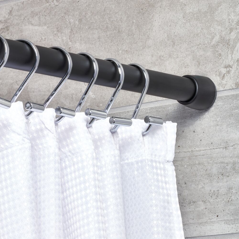 iDesign Cameo Shower Curtain Tension Rod, Black