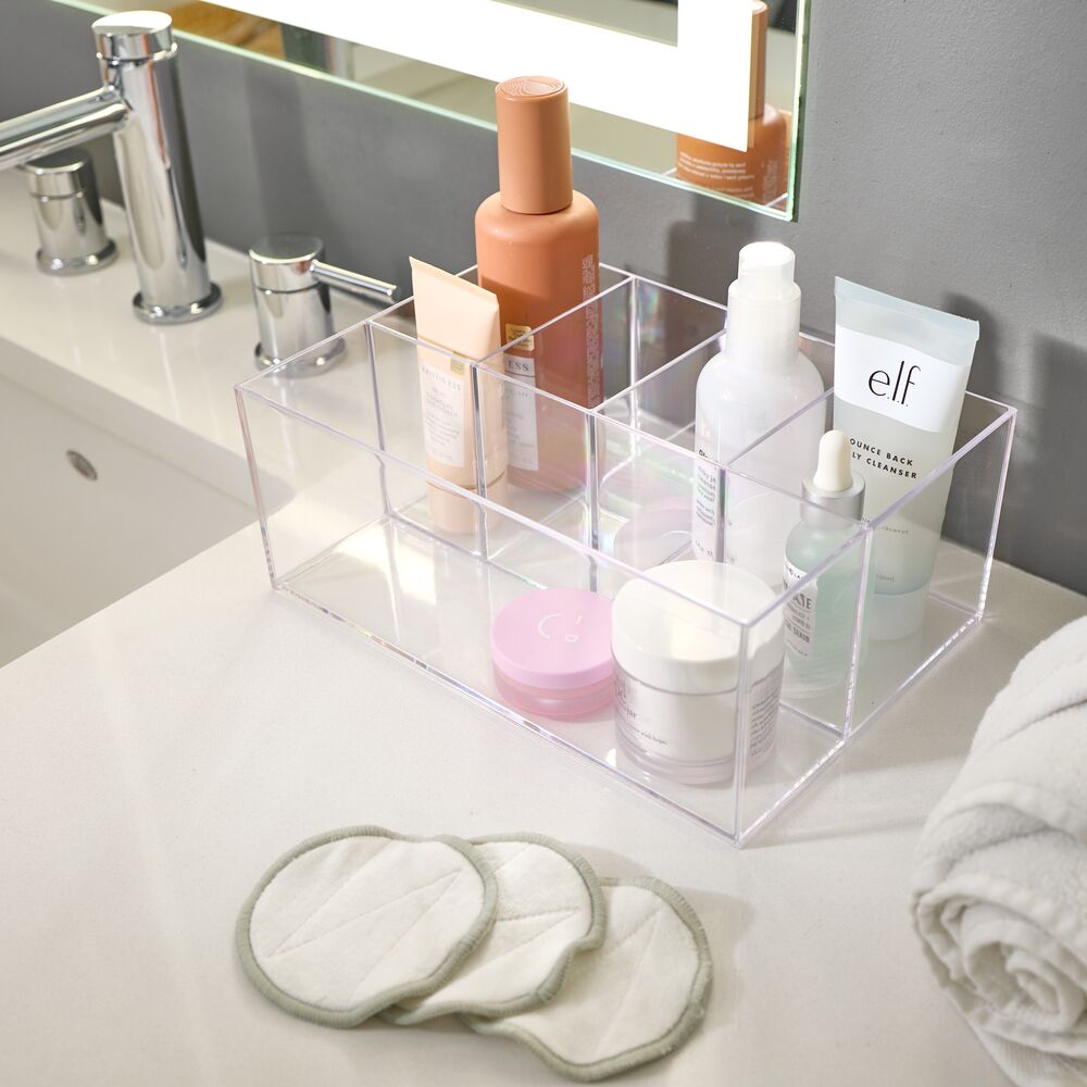Mdesign Clarity Plastic Stackable Bathroom Vanity Storage