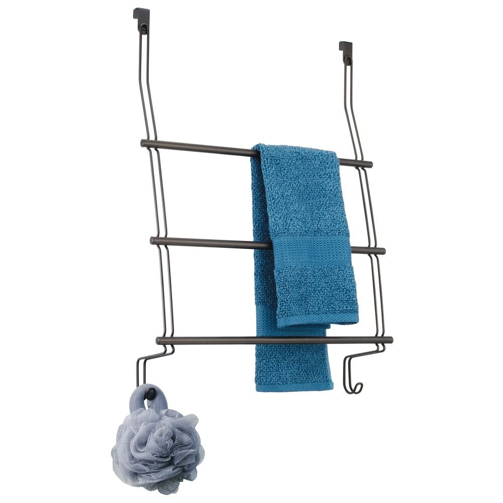 Classico Over Shower Door Towel Rack 3 Bronze - iDesign-OTD Towel Rack
