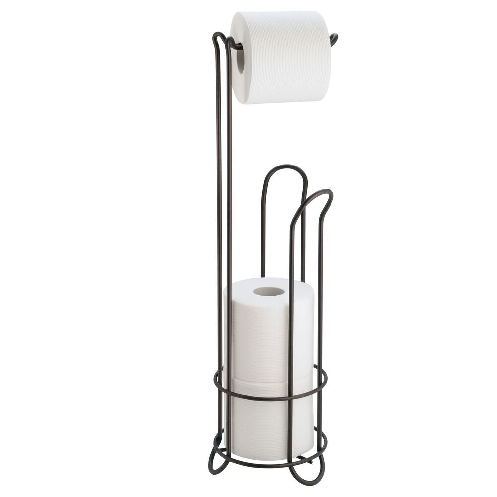 Freestanding Toilet Paper Holder Stand with Shelf Toilet Tissue Roll Holder  Rack
