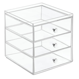 Drawers - Glasses - 3 Drawer Clear - iDesign-Vanity/Cosmetic Organizer