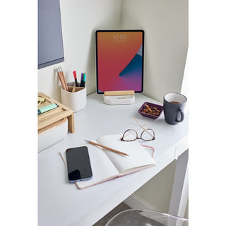 Eco Office Ceramic Tablet Stand Coconut - iDesign-Desk Organizer