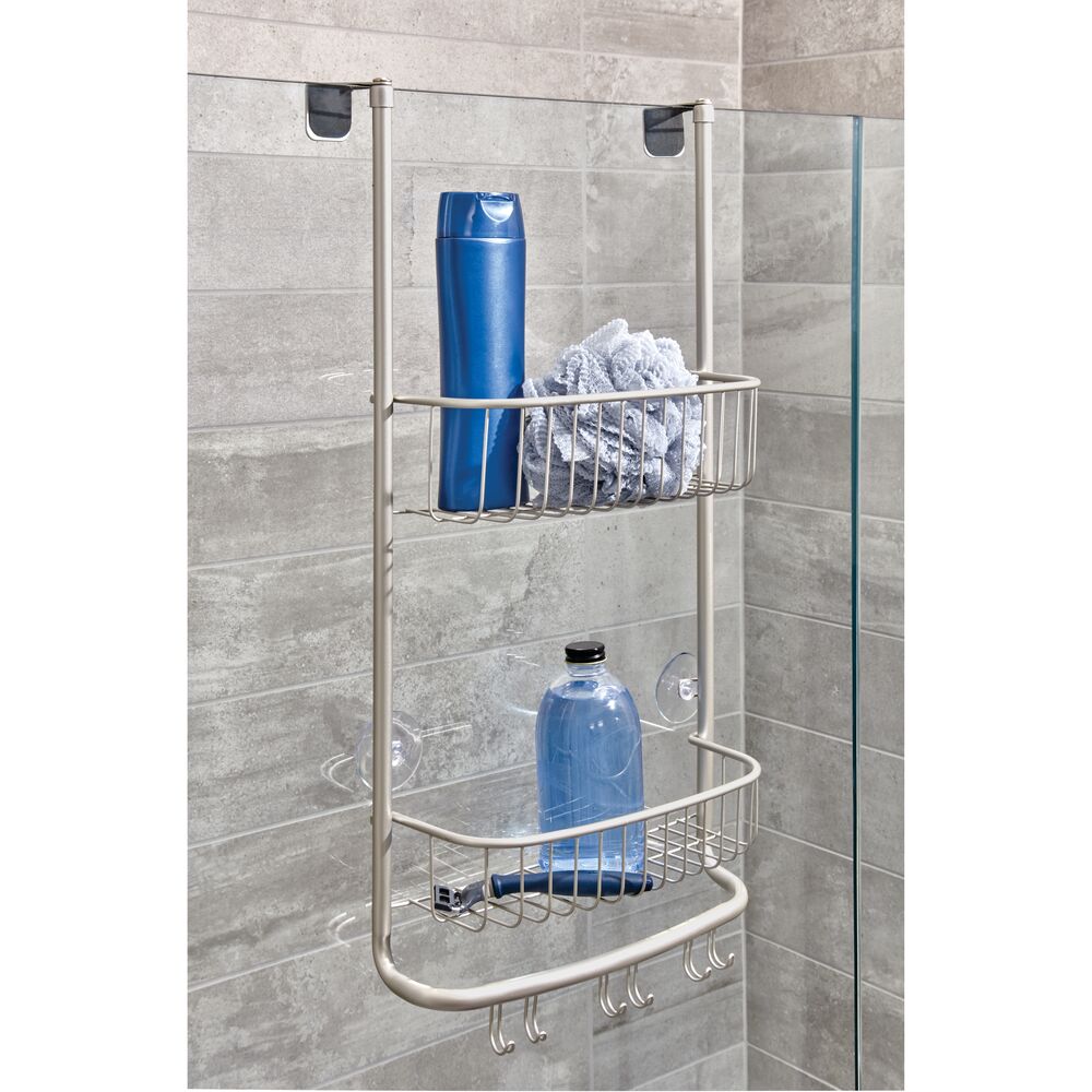 iDesign Everett Metal Hanging Shower Caddy, Satin, Silver