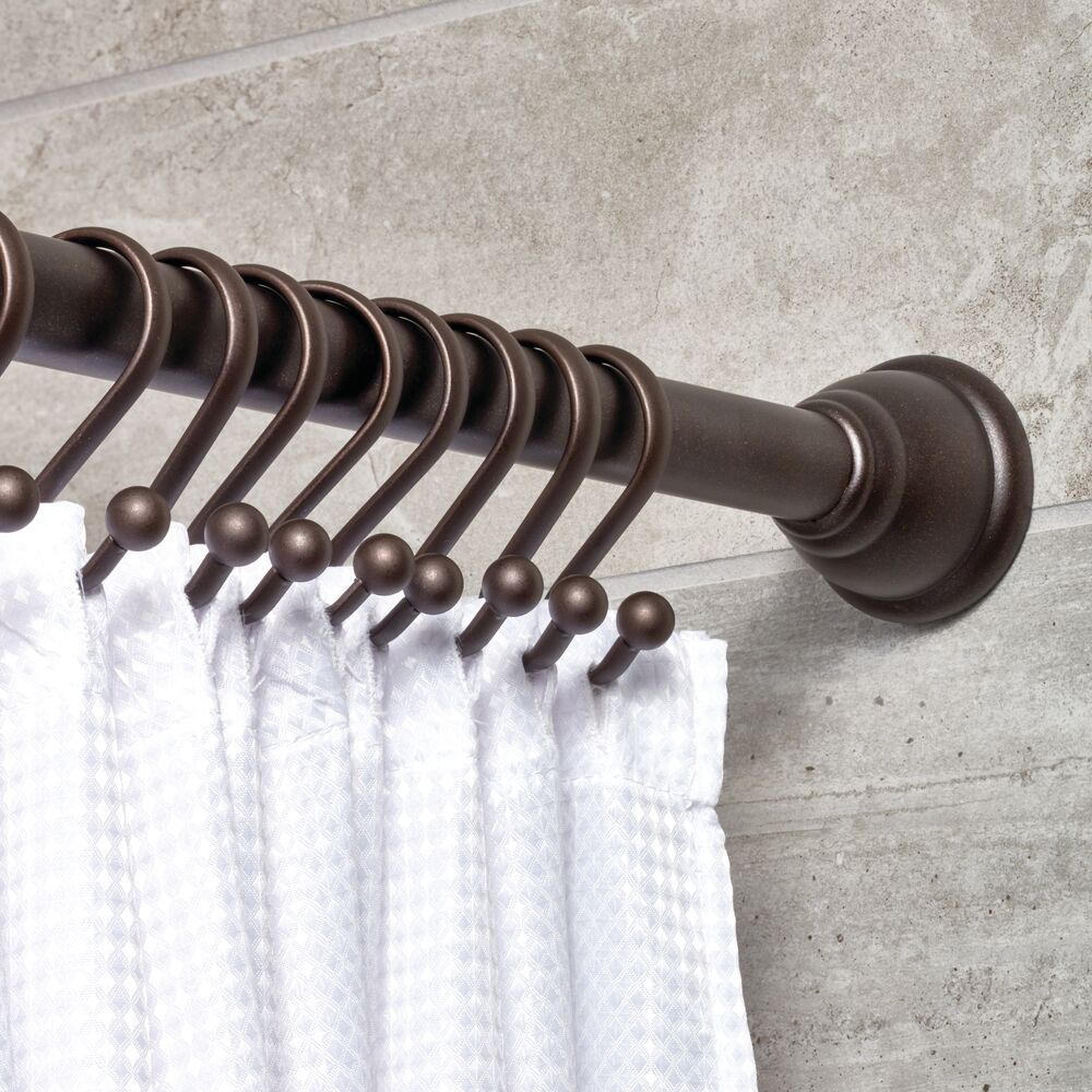 Evideco Shower Curtain Rings Plastic Hooks (Set of 12) (Solid Taupe)