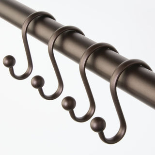 iDesign Axis Shower Hooks with Ball Set of 12 in Bronze - iDesign-Shower Hooks