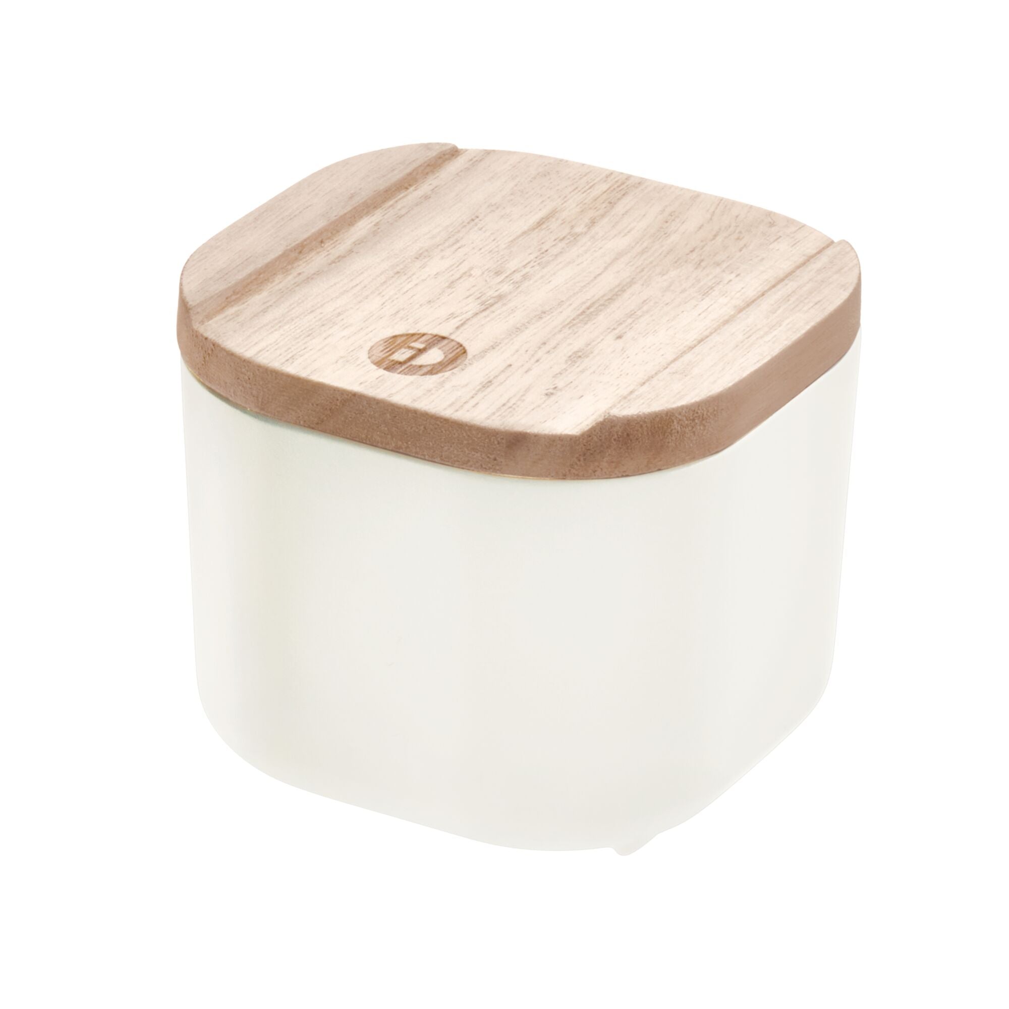 iDesign Eco White Plastic Storage Bins with Paulownia Wood Lids