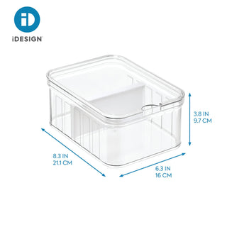 iDesign BPA Free Recycled Crisp Fridge Divided Bin 8.32"x 6.32"x 3.76" - iDesign-