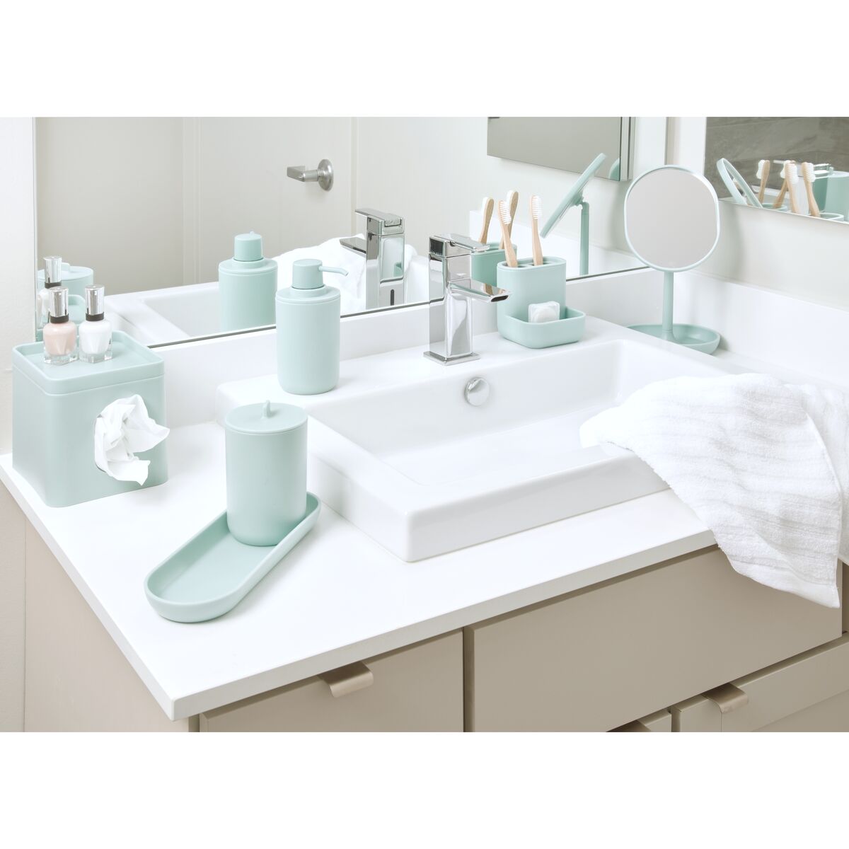iDesign Forma Stainless Steel Countertop Bathroom Set