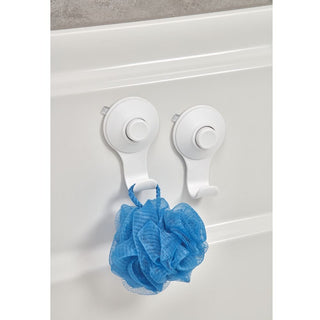 iDesign Cade Push Lock Shower Suction Hook (Set of 2) in White - iDesign-Suction Hook