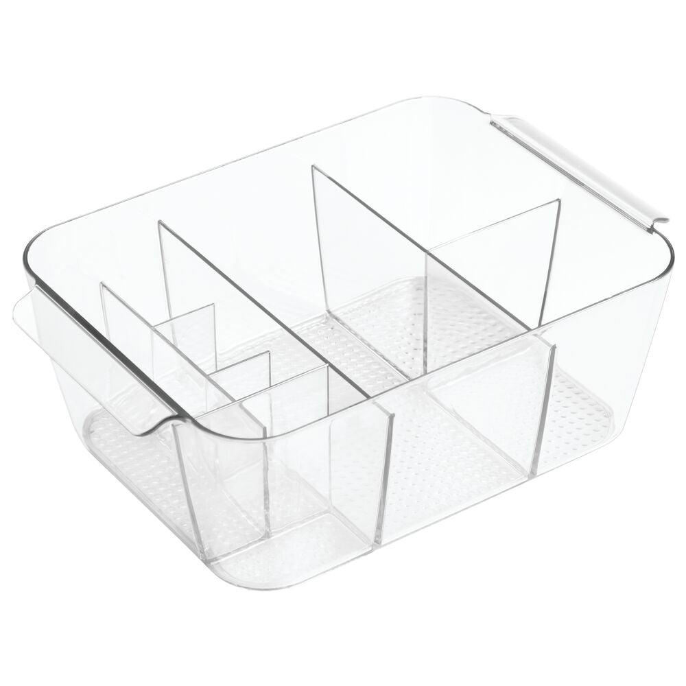 Beautify Acrylic Jewelry & Cosmetic Organizer Box with 3 Storage Trays &  Gray Suede Dividers - Clear - Zen Merchandiser