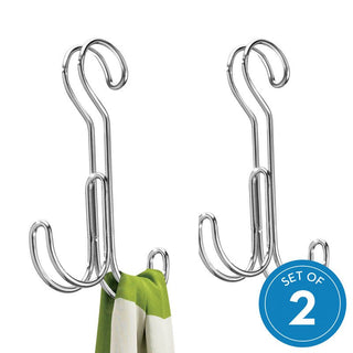 iDesign Classico Rod 2 Hooks in Chrome - iDesign-Closet Organizer